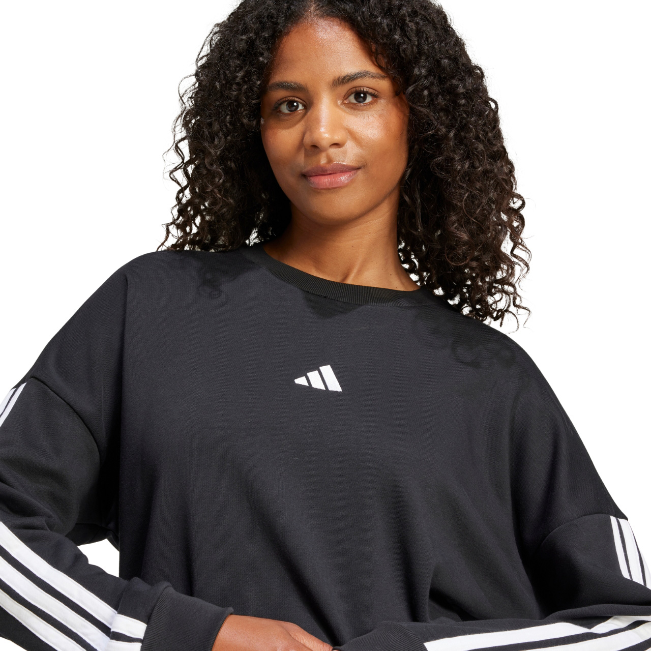 Bluza damska adidas Essentials 3-Stripes French Terry czarna – ujęcie 6
