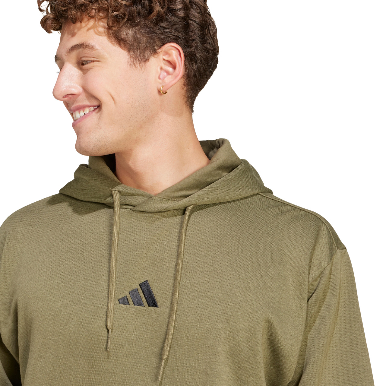 Bluza męska adidas Essentials Feelcozy Fleece zielona – ujęcie 5