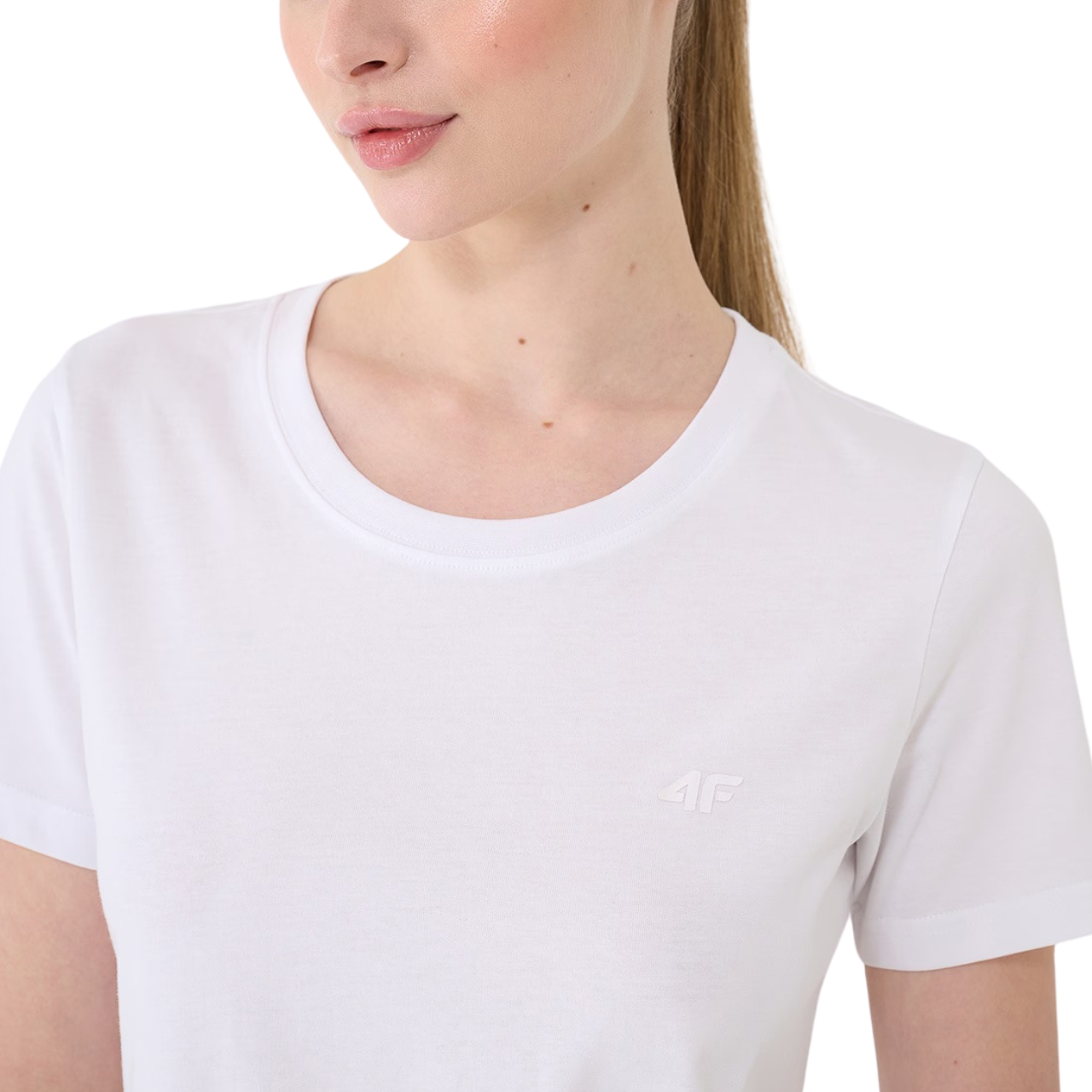 Koszulka damska 4F F2356 biała 4FWMM00TTSHF2356 – ujęcie 4