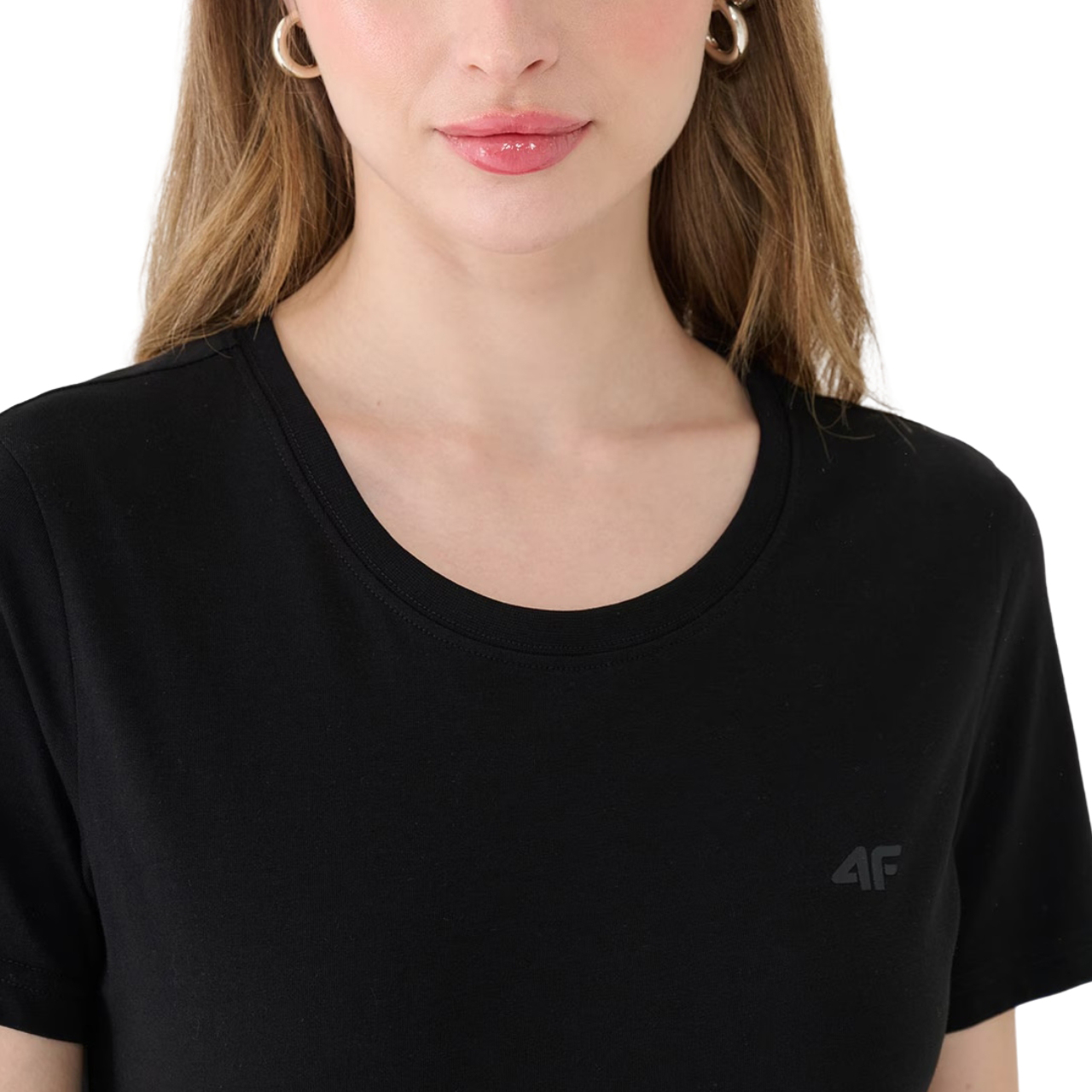 Koszulka damska 4F F2356 głęboka czerń 4FWMM00TTSHF2356 – ujęcie 4