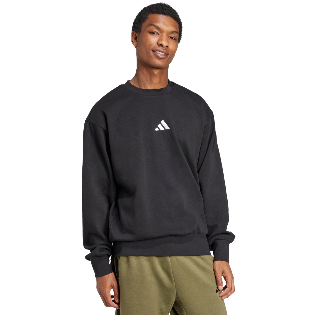 Bluza męska adidas Essentials Feelcozy Fleece czarna – ujęcie 4