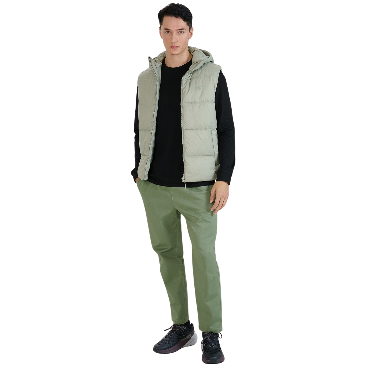 Koszulka męska 4F Longsleeve M432 głęboka czerń – ujęcie 4