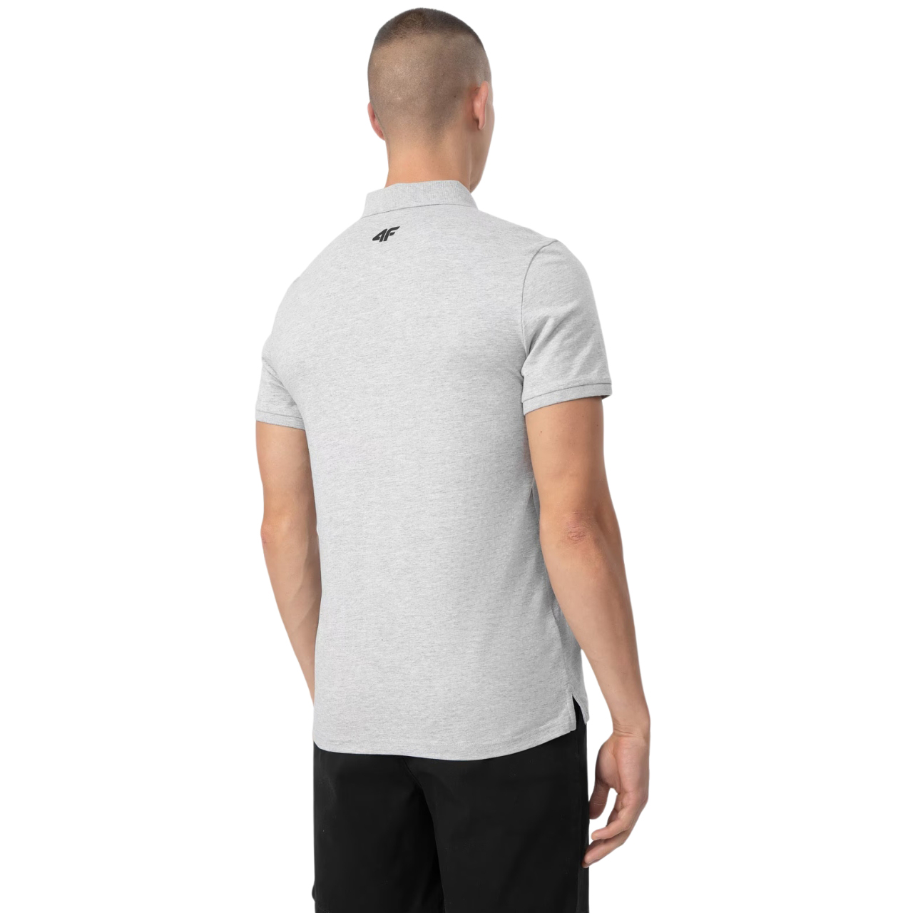 Koszulka męska 4F chłodny jasny szary melanż H4L22 – ujęcie 4