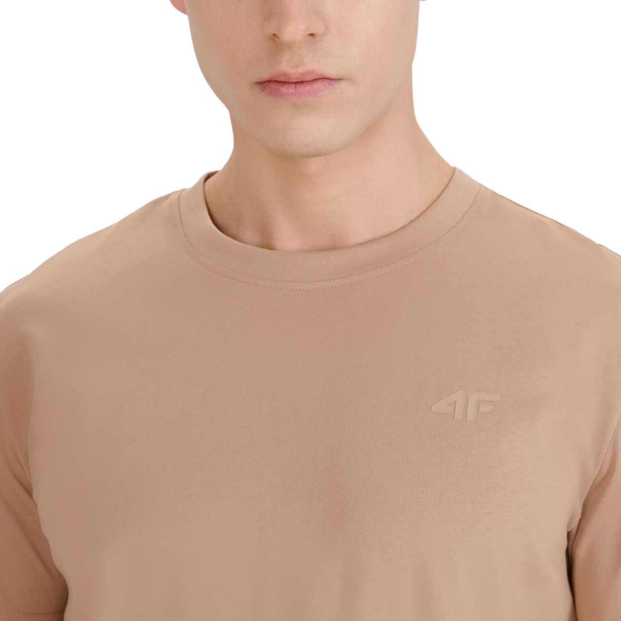 Koszulka męska 4F M2074 beżowa – ujęcie 4