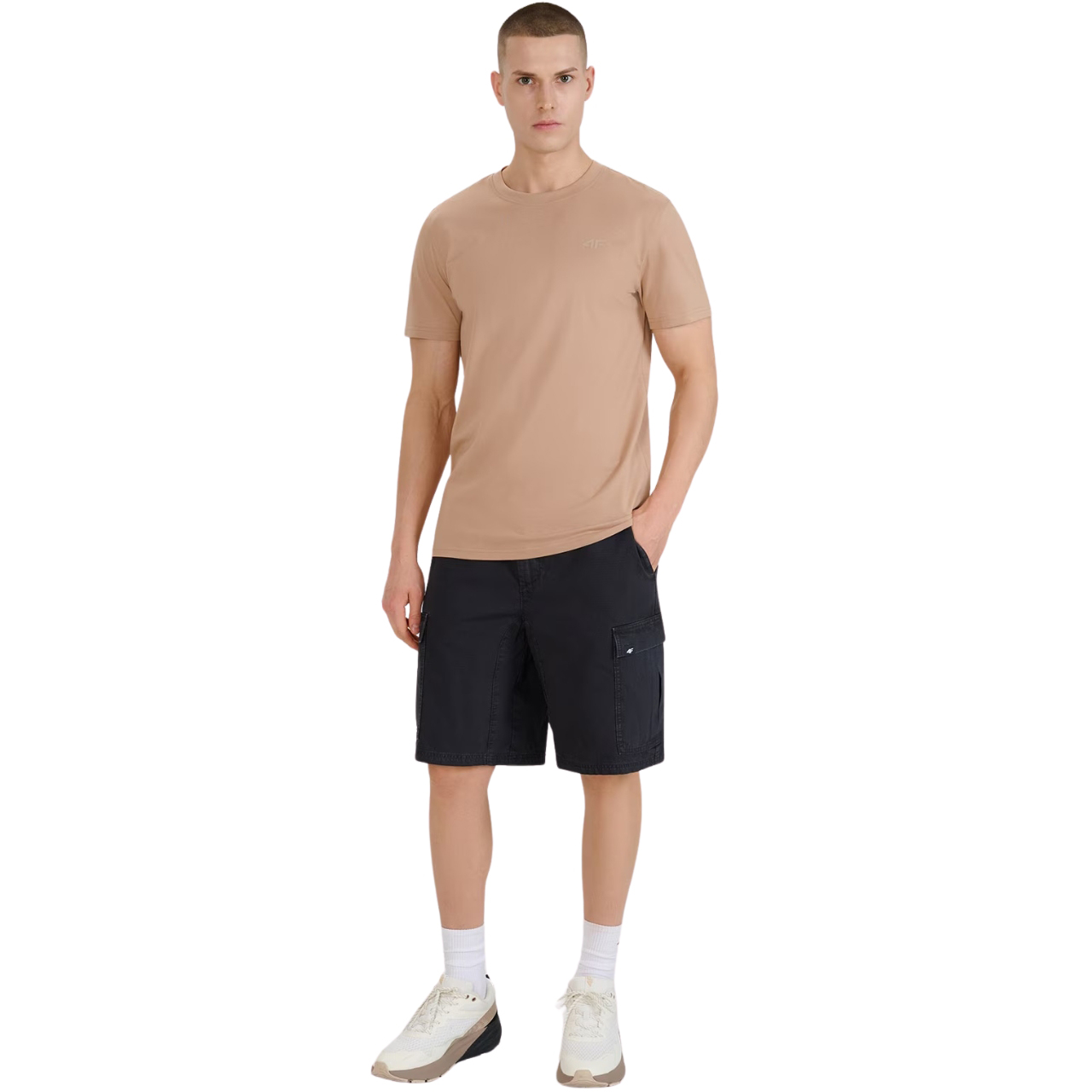 Koszulka męska 4F M2074 beżowa – ujęcie 5