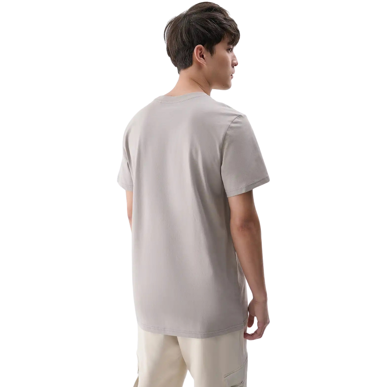 Koszulka męska 4F M2074 ciepły jasny szary – ujęcie 2