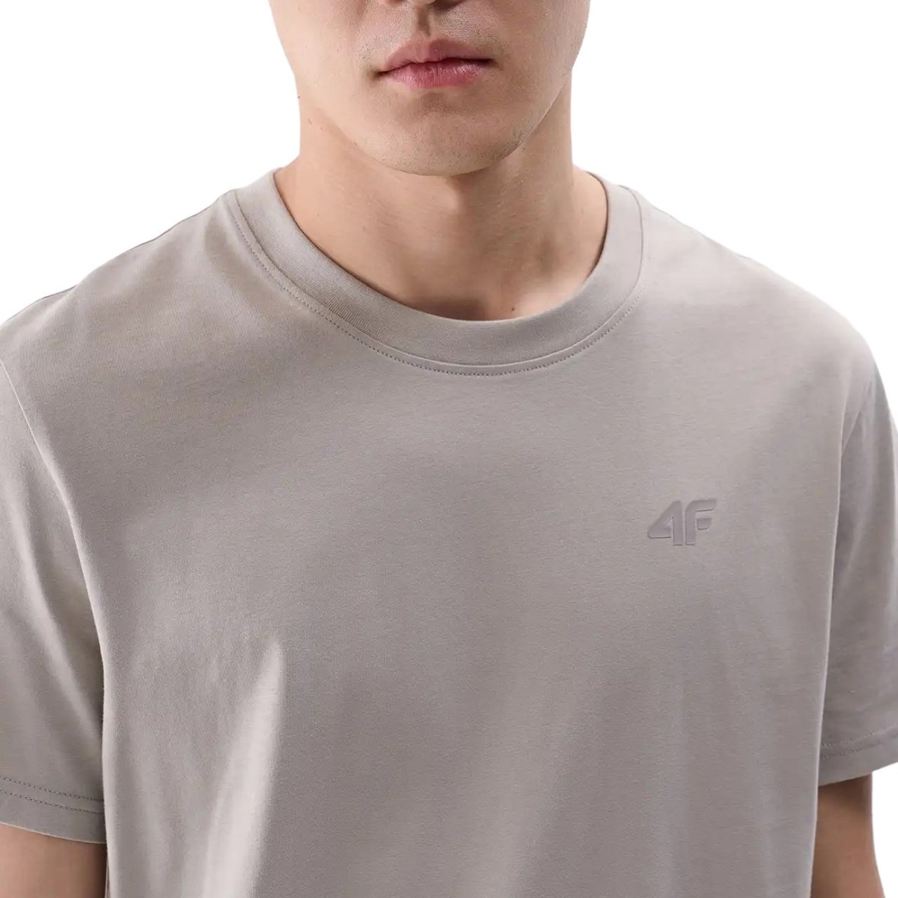 Koszulka męska 4F M2074 ciepły jasny szary – ujęcie 3