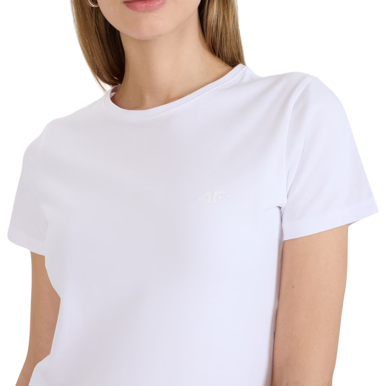 Koszulka damska 4F F2255 biała 4FWMM00TTSHF2255 – ujęcie 4