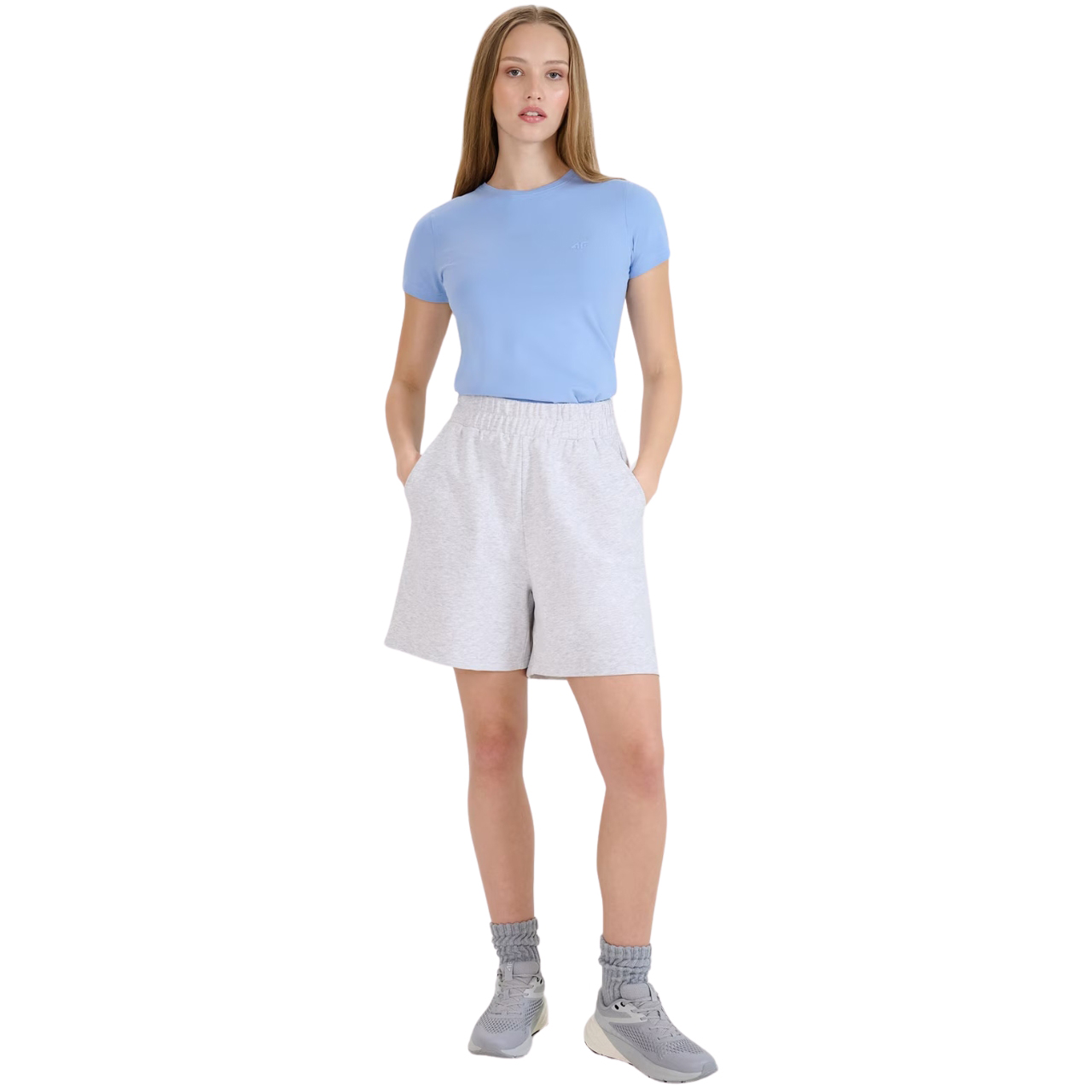 Koszulka damska 4F F2255 niebieska 4FWMM00TTSHF2255 – ujęcie 4