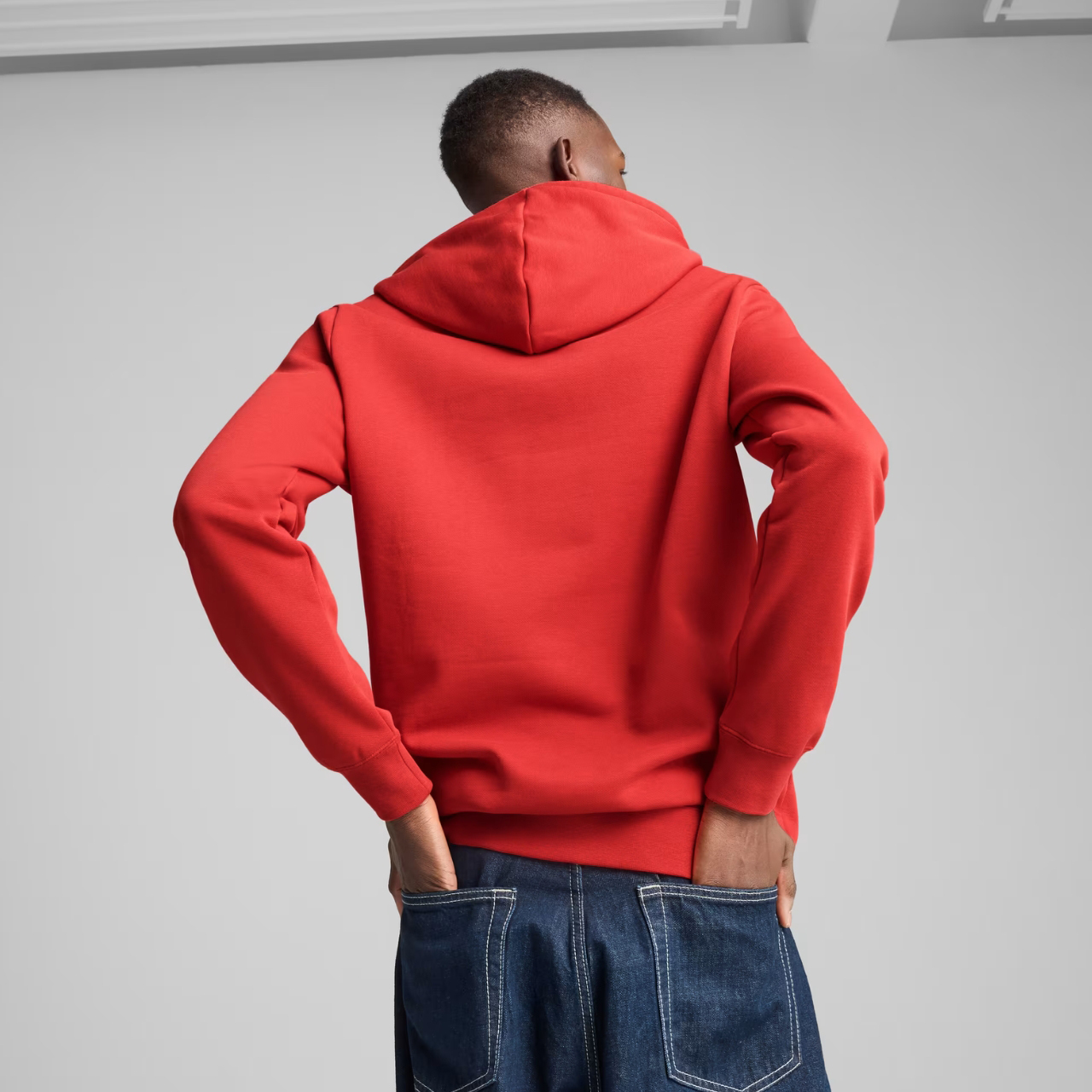 Bluza męska Puma Ess Logo Lab Hoodie FL czerwona – ujęcie 4