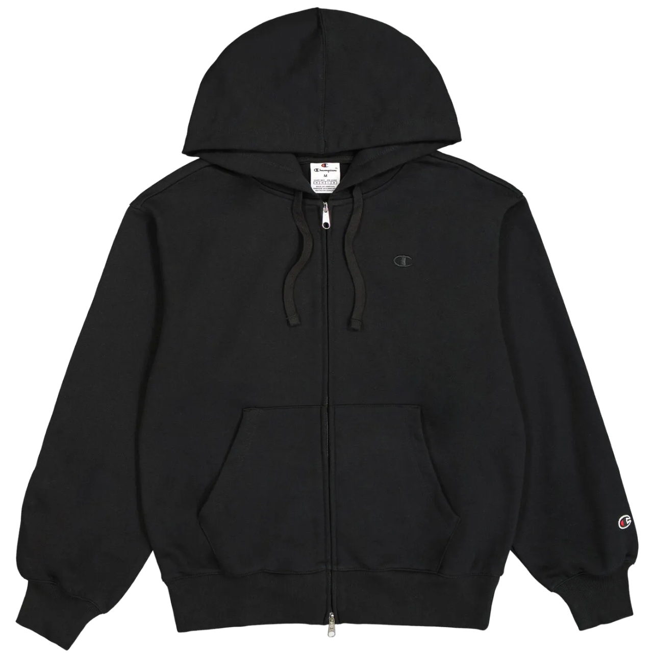 Bluza damska Champion Full Zip Hoodie Sweatshirt czarna – ujęcie 2