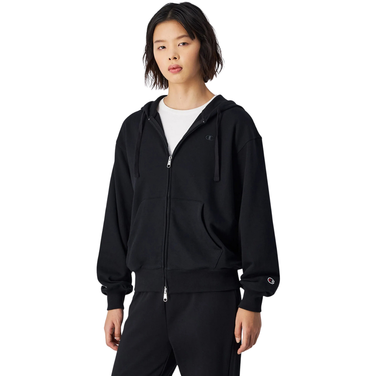 Bluza damska Champion Full Zip Hoodie Sweatshirt czarna