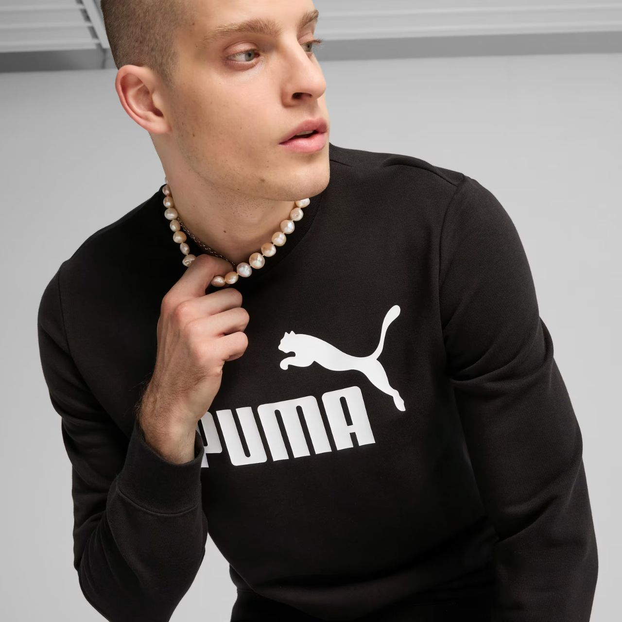 Bluza męska Puma ESS No.1 Logo Crew TR czarna – ujęcie 5