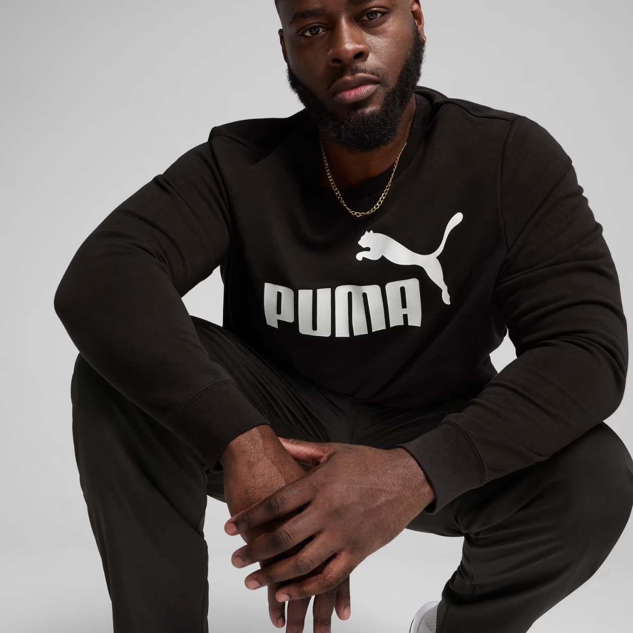 Bluza męska Puma ESS No.1 Logo Crew TR czarna – ujęcie 6