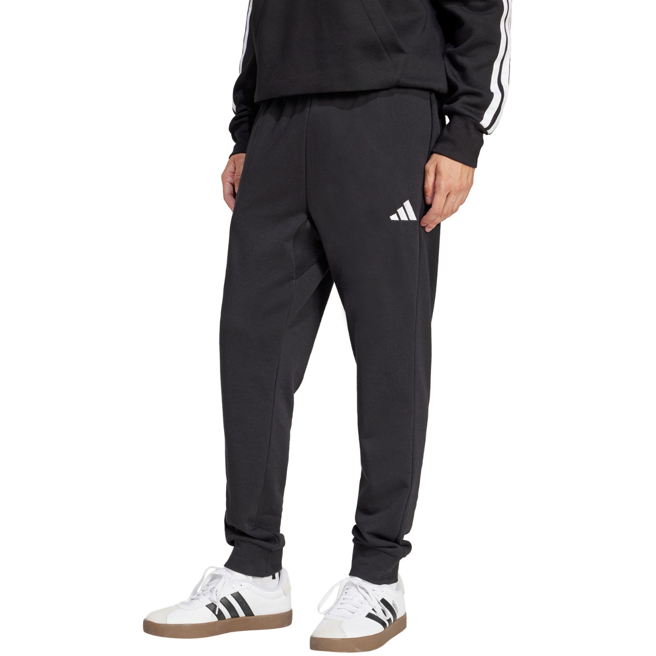 Spodnie męskie adidas Essentials Feel Cozy French Terry czarne