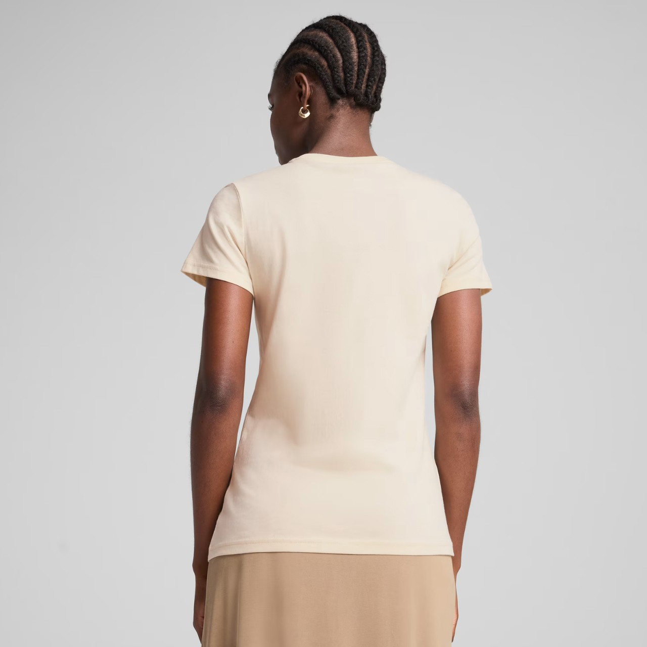 Koszulka damska Puma ESS No.1 Logo Tee beżowa – ujęcie 4