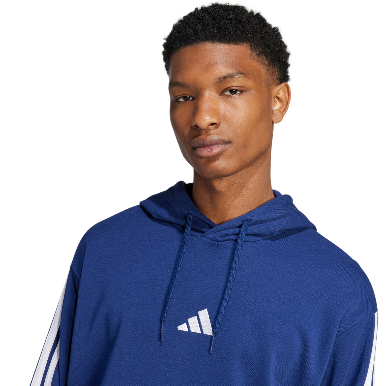 Bluza męska adidas Essentials 3-Stripes French Terry granatowa – ujęcie 5