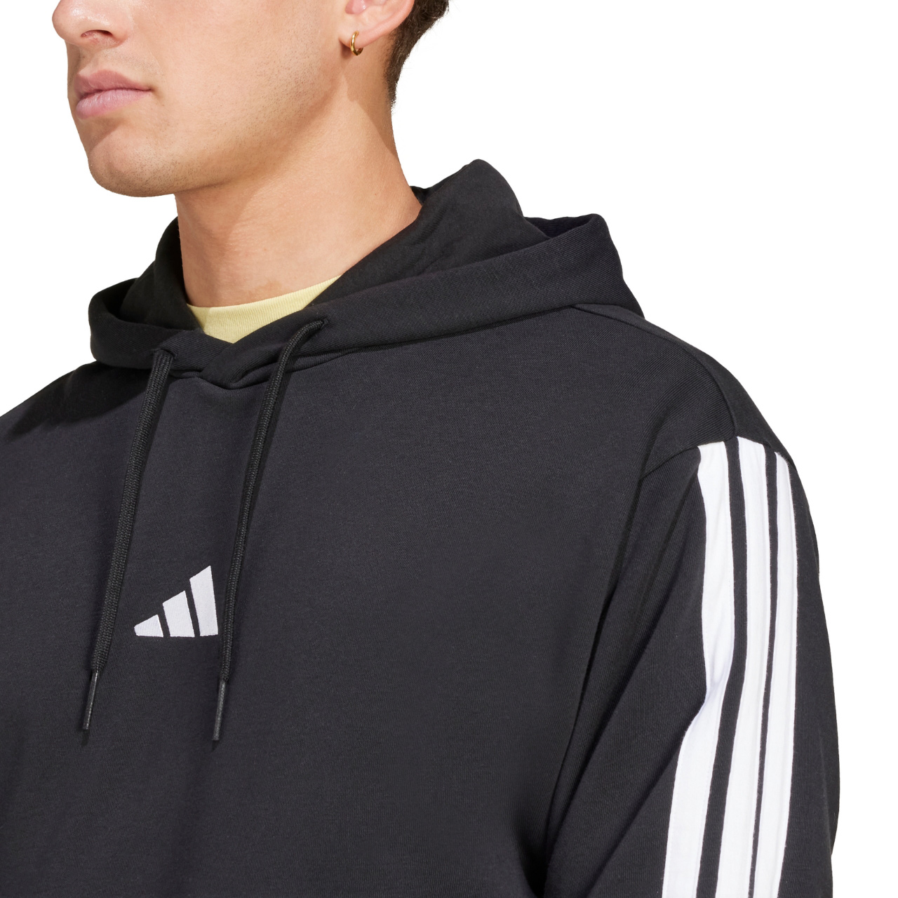 Bluza męska adidas Essentials 3-Stripes French Terry czarna – ujęcie 4