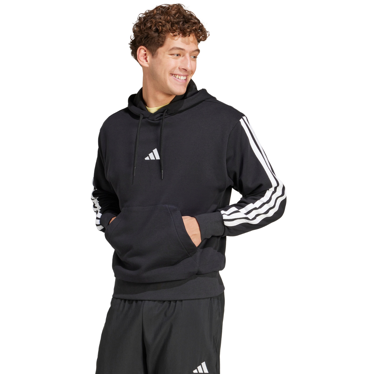 Bluza męska adidas Essentials 3-Stripes French Terry czarna
