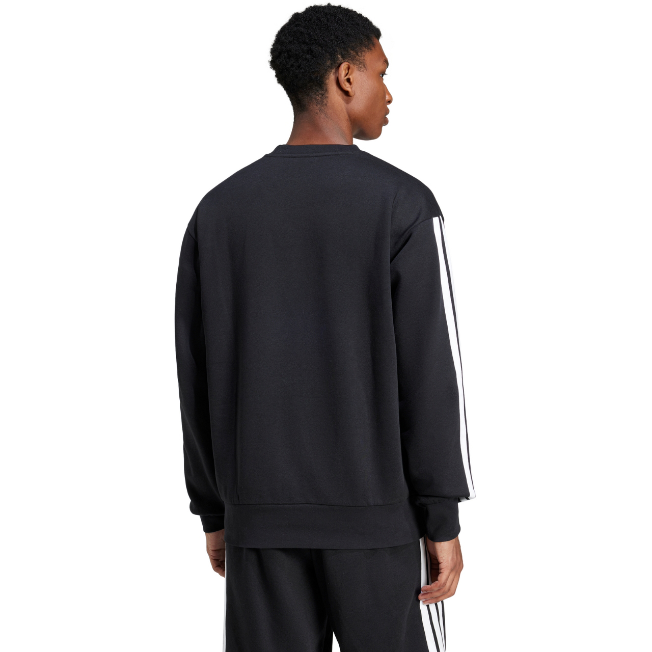 Bluza męska adidas Essentials 3-Stripes Fleece czarna – ujęcie 3