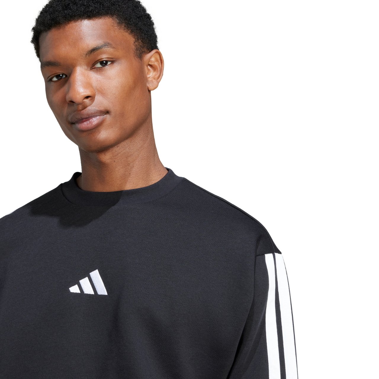 Bluza męska adidas Essentials 3-Stripes Fleece czarna – ujęcie 5