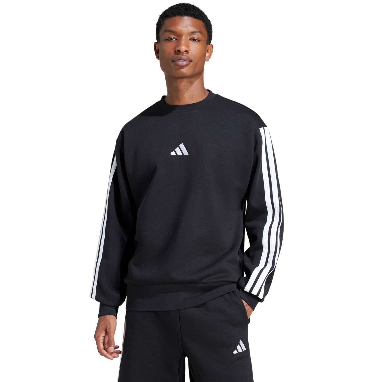 Bluza męska adidas Essentials 3-Stripes Fleece czarna