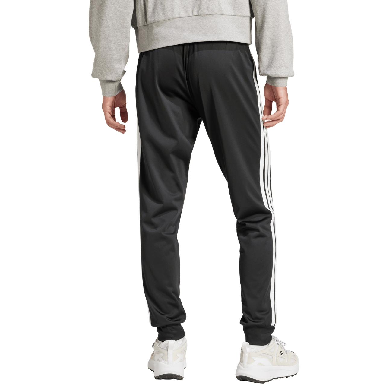 Spodnie męskie adidas 3-Stripes Tricot Regular Tapered czarne – ujęcie 3