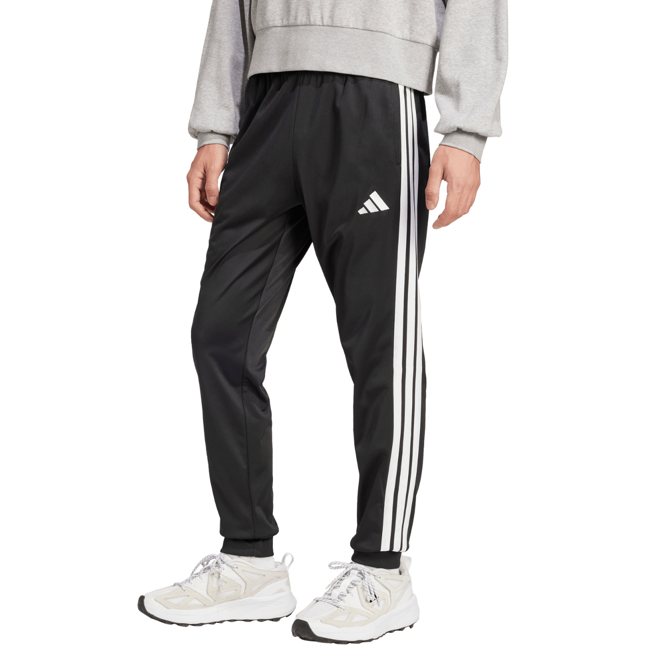 Spodnie męskie adidas 3-Stripes Tricot Regular Tapered czarne