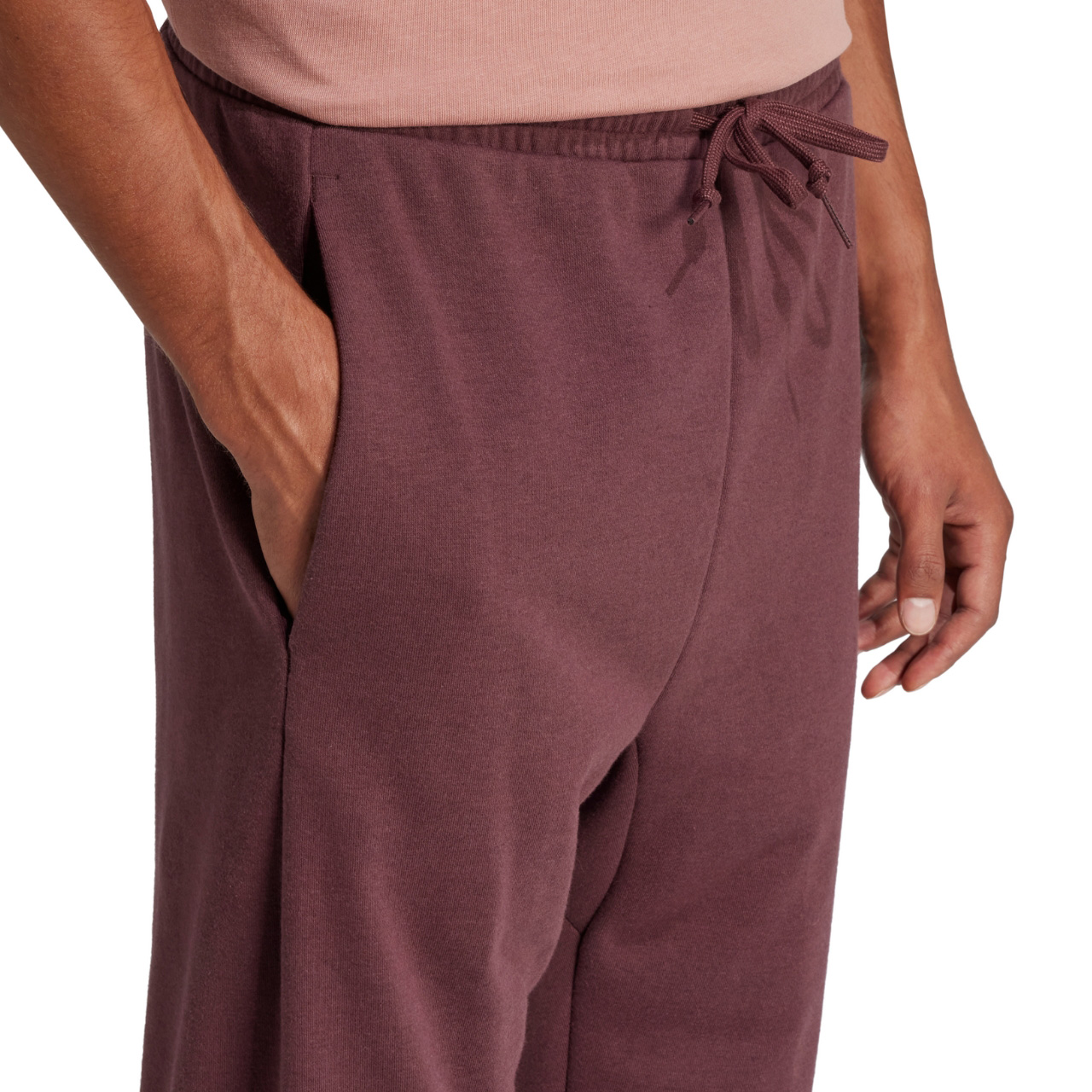 Spodnie męskie adidas Essentials Big Logo French Terry bordowe – ujęcie 5