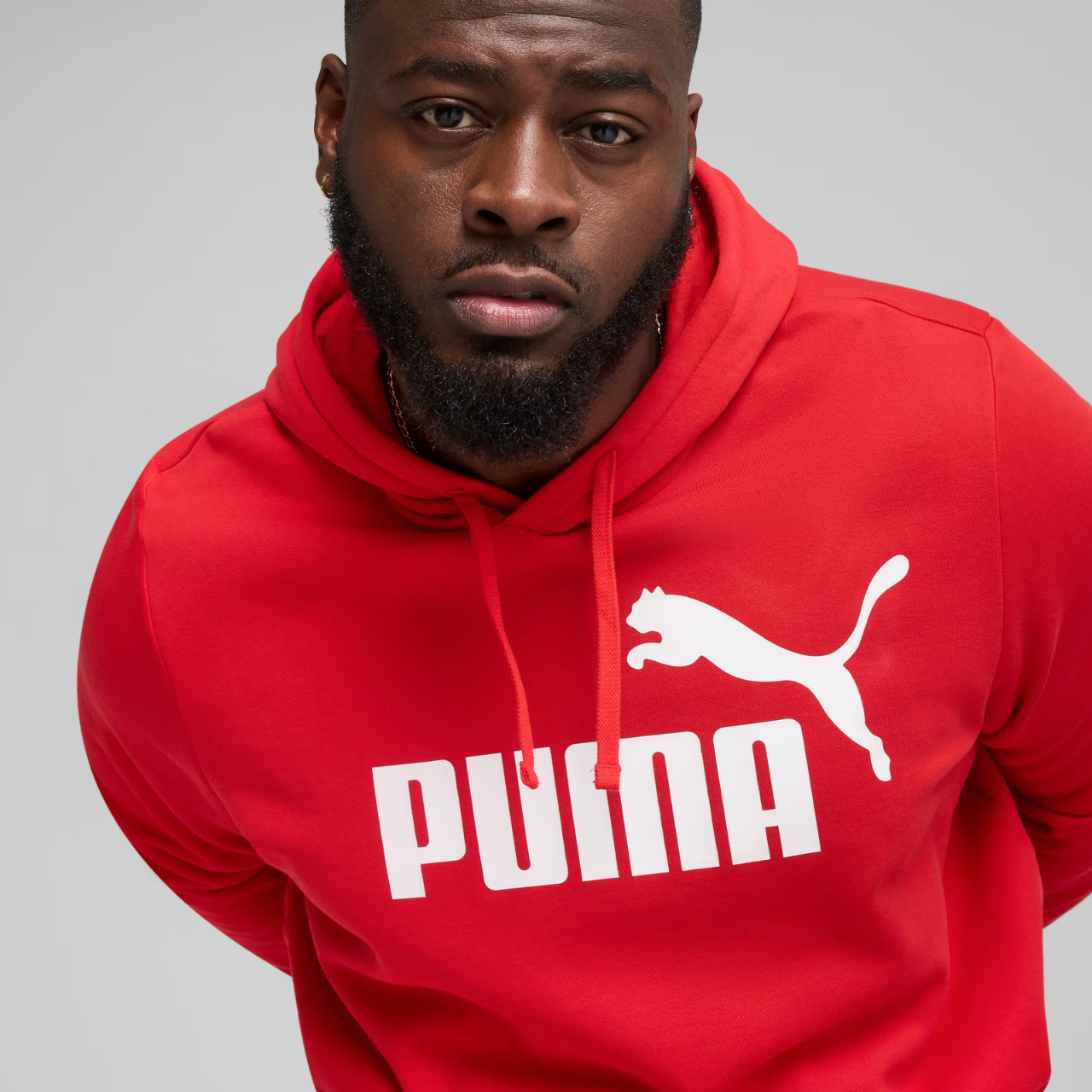 Bluza męska Puma ESS No.1 Logo Hoodie FL czerwona – ujęcie 4