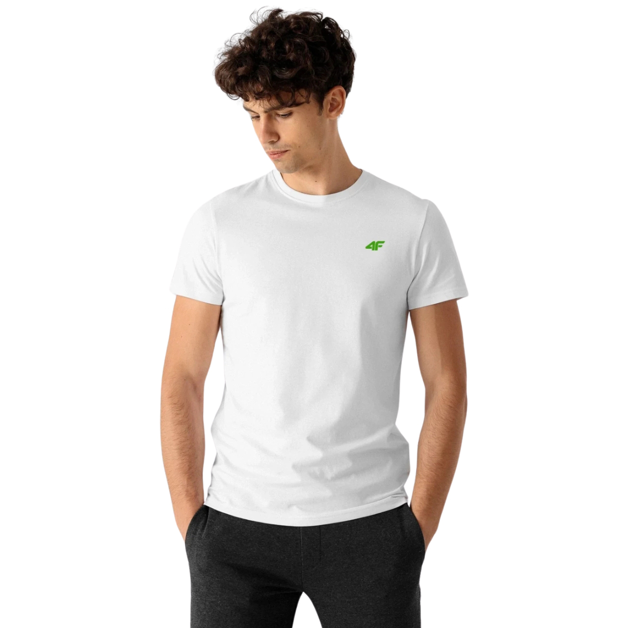 Koszulka męska 4F M1895 3pak granatowa, zielona, biała – ujęcie 2