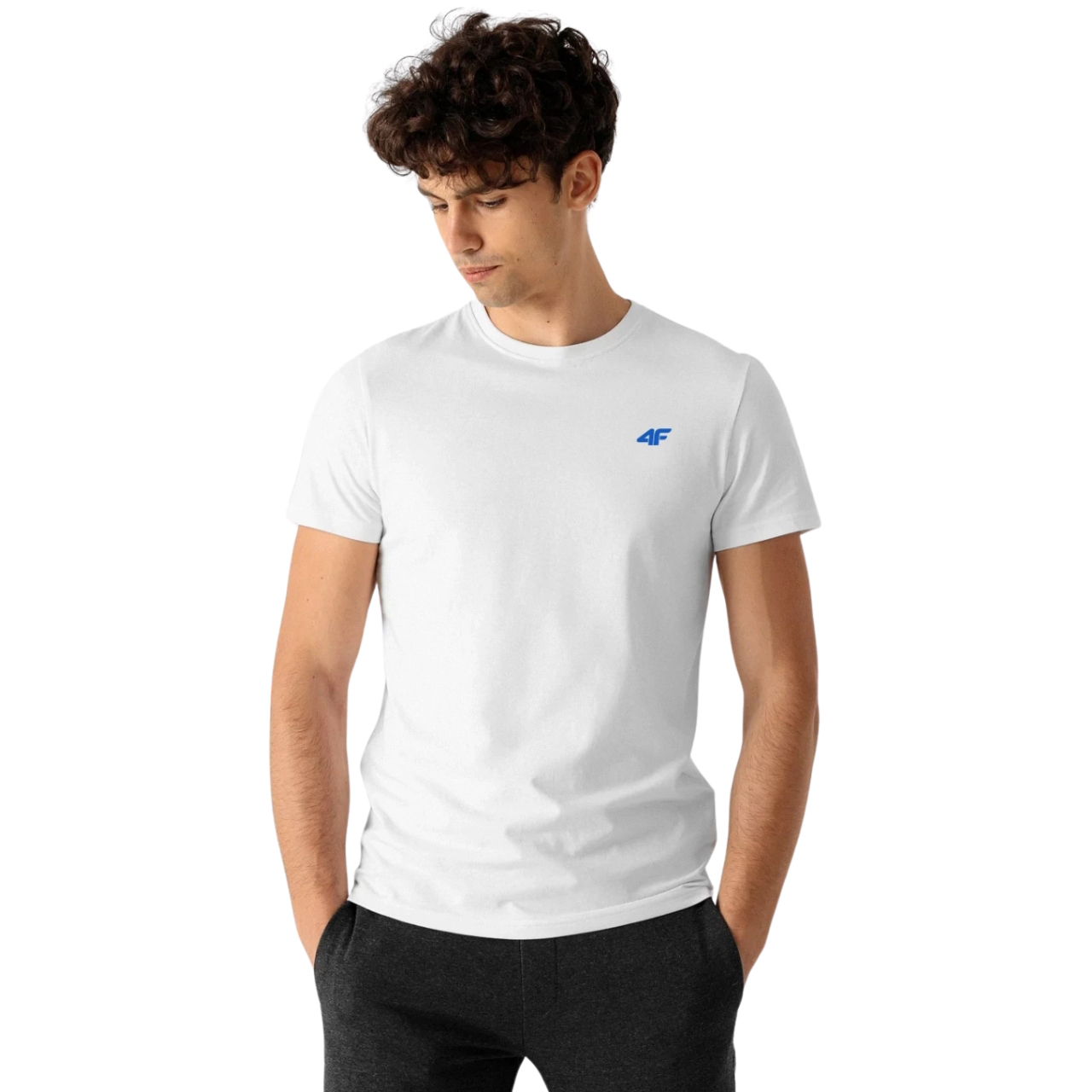 Koszulka męska 4F M1895 3pak granatowa, niebieska, biała – ujęcie 2