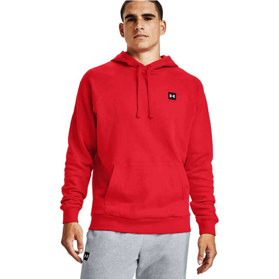 Bluza męska Under Armour Rival Fleece Hoodie czerwona – ujęcie 3