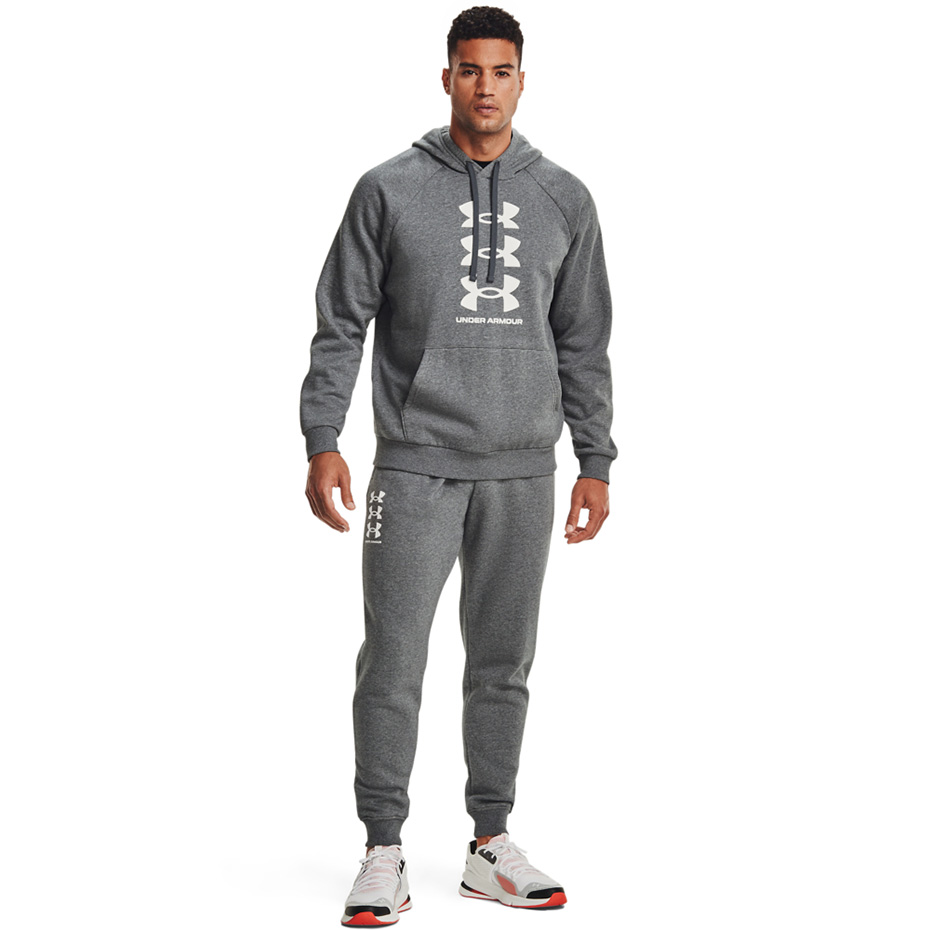 Spodnie męskie Under Armour Rival Fleece 3Logo Jogger ciemnoszare – ujęcie 5