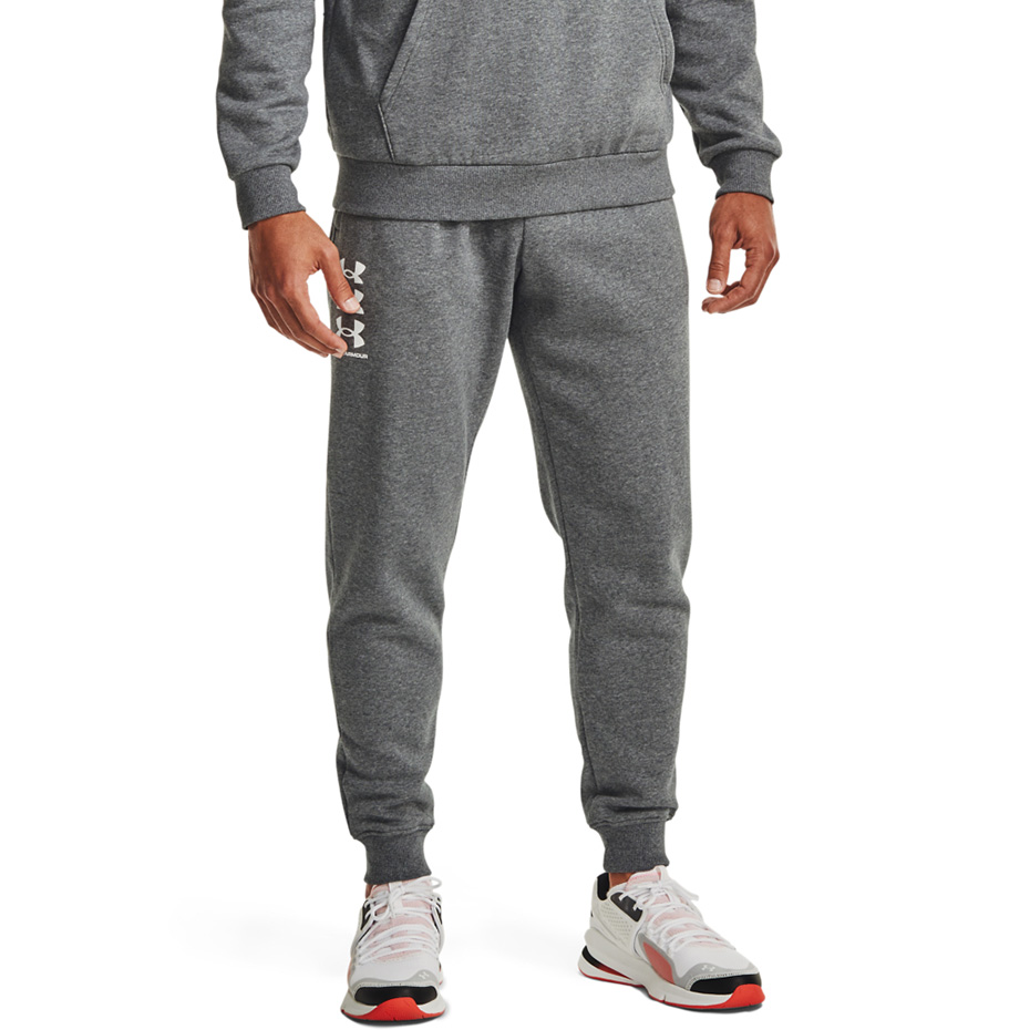 Spodnie męskie Under Armour Rival Fleece 3Logo Jogger ciemnoszare – ujęcie 7