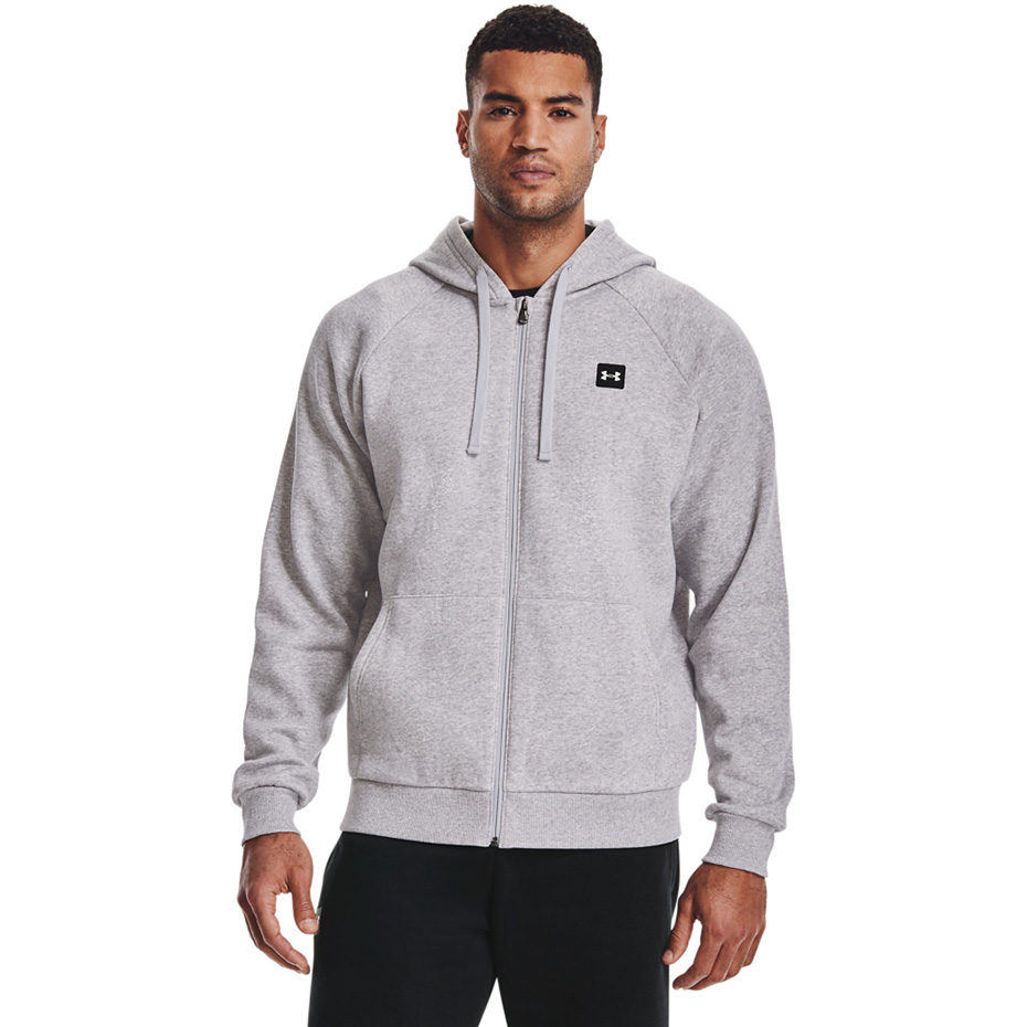 Bluza męska Under Armour Rival Fleece FZ Hoodie jasnoszara – ujęcie 4