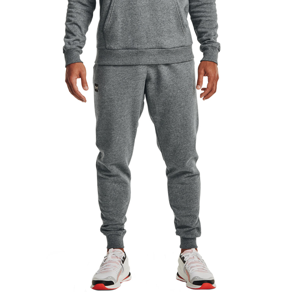 Spodnie męskie Under Armour Rival Fleece Jogger szare – ujęcie 4