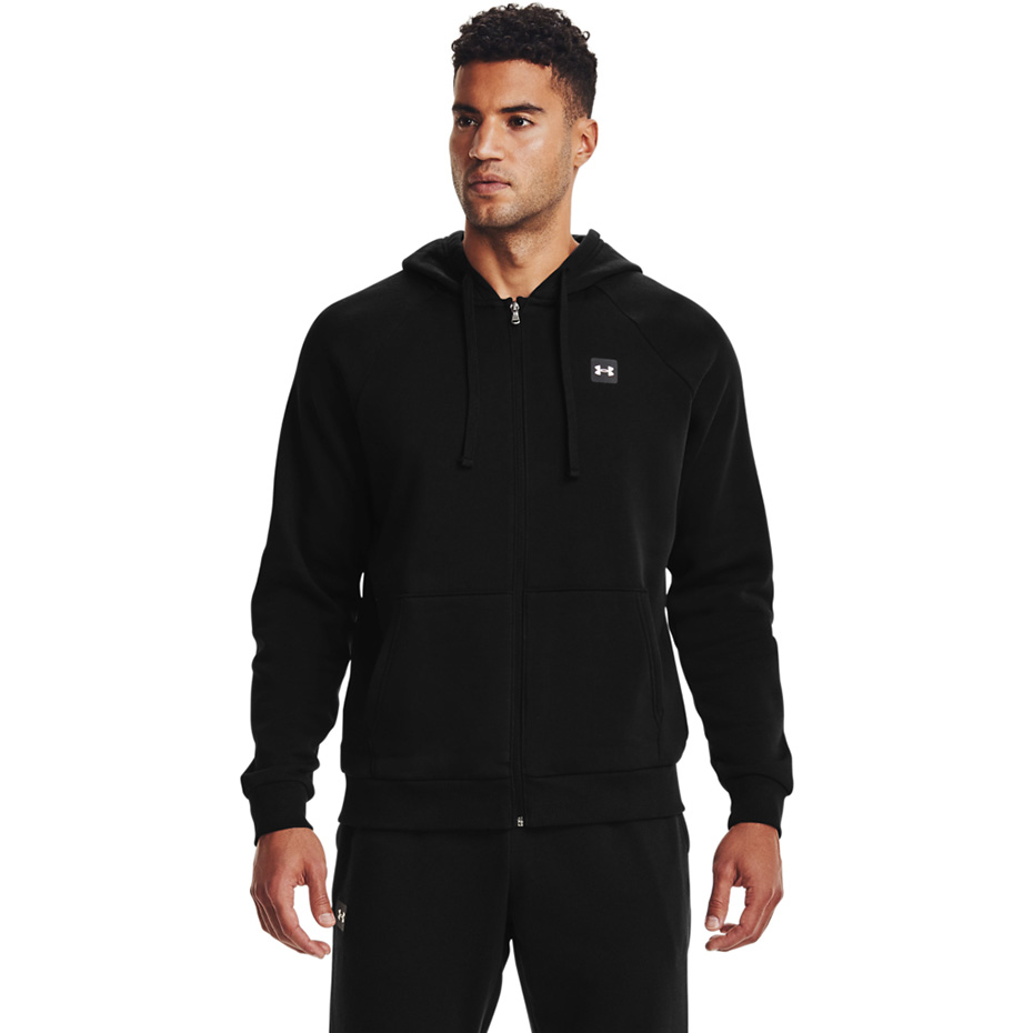 Bluza męska Under Armour Rival Fleece FZ Hoodie czarna – ujęcie 4