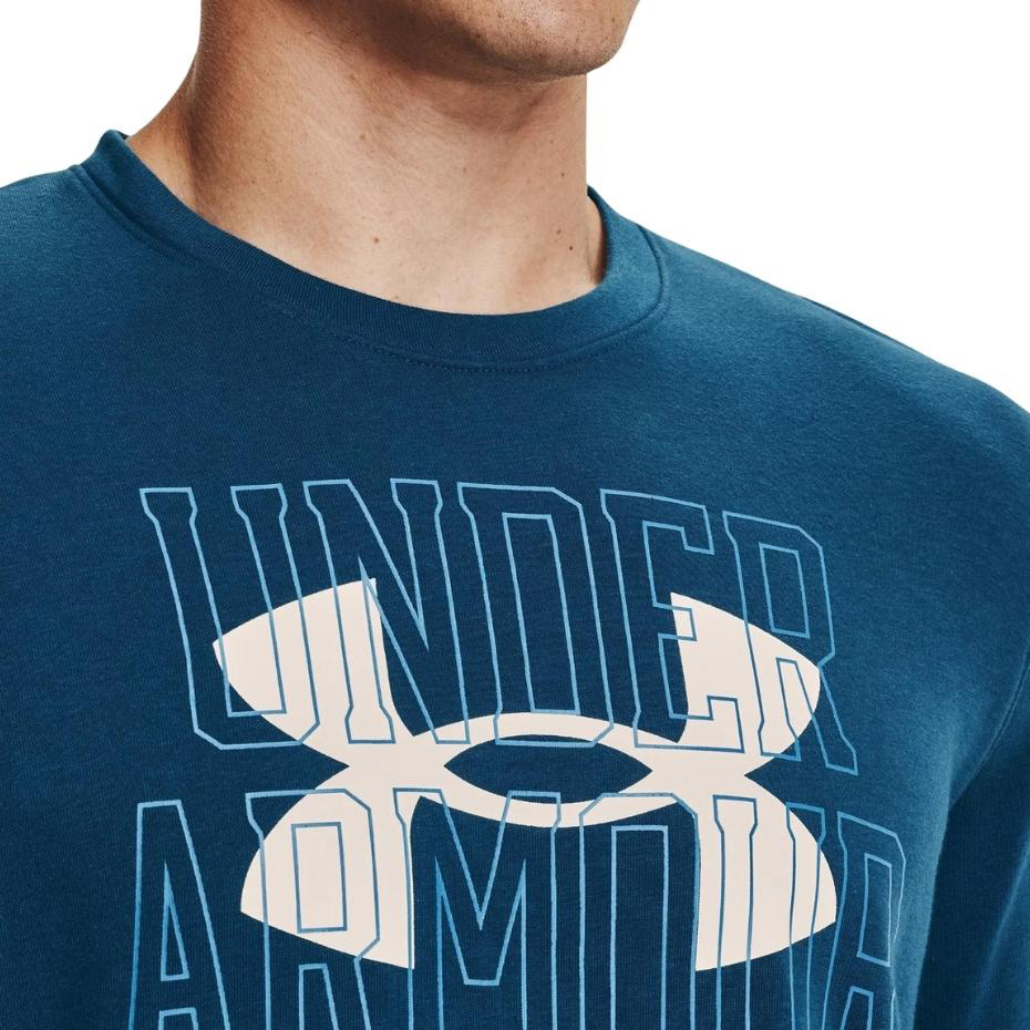 Bluza męska Under Armour UA Rival Terry Logo Crew niebieska – ujęcie 6