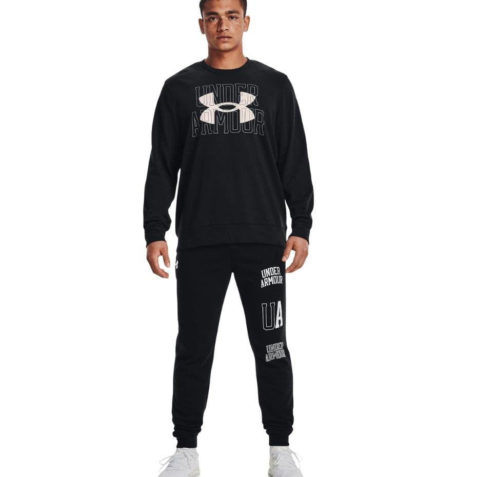 Bluza męska Under Armour UA Rival Terry Logo Crew czarna – ujęcie 3