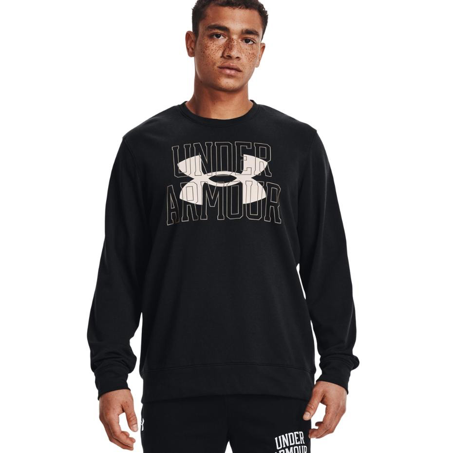 Bluza męska Under Armour UA Rival Terry Logo Crew czarna – ujęcie 4