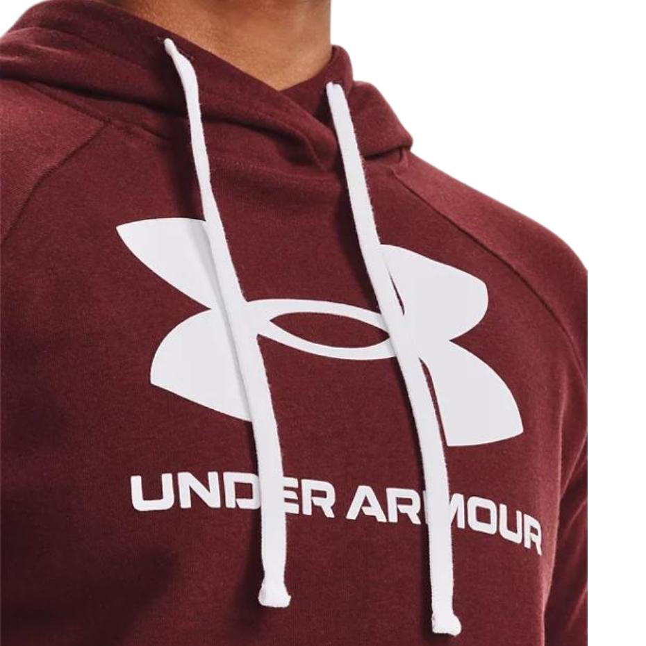 Bluza damska Under Armour Rival Fleece Logo Hoodie bordowa – ujęcie 5