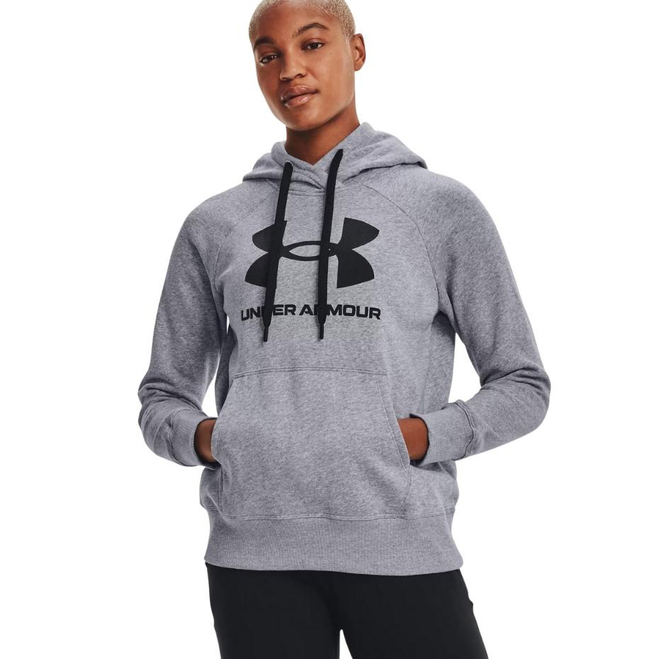 Bluza damska Under Armour Rival Fleece Logo Hoodie szara – ujęcie 3