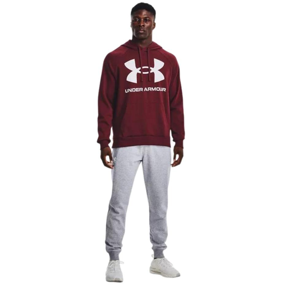 Bluza męska Under Armour Rival Fleece Big Logo HD bordowa – ujęcie 5
