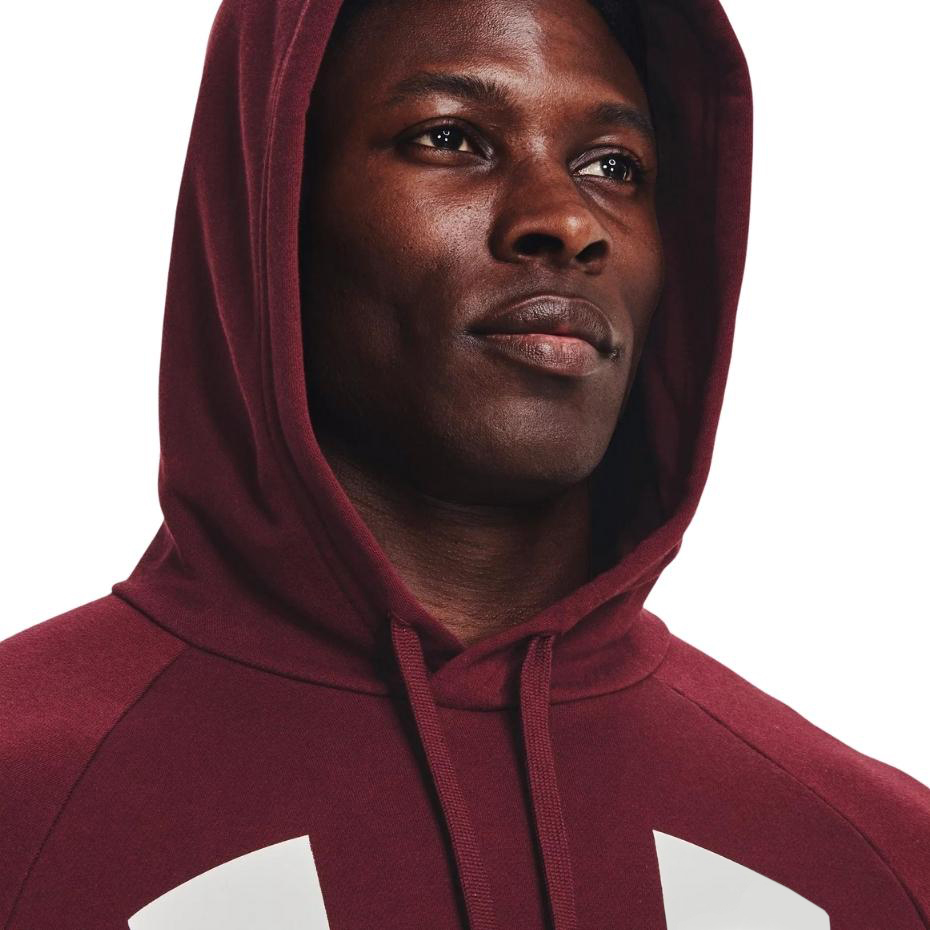 Bluza męska Under Armour Rival Fleece Big Logo HD bordowa – ujęcie 6
