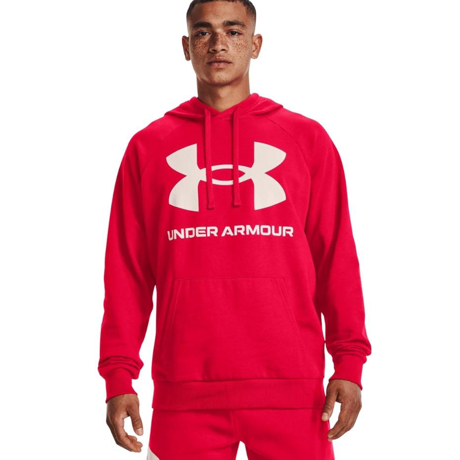 Bluza męska Under Armour Rival Fleece Big Logo HD czerwona – ujęcie 3