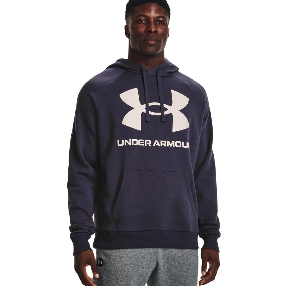 Bluza męska Under Armour Rival Fleece Big Logo HD fioletowa – ujęcie 3