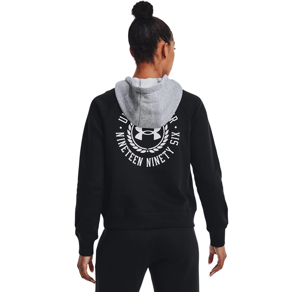 Bluza damska Under Armour Rival Fleece CB Hoodie czarna – ujęcie 4