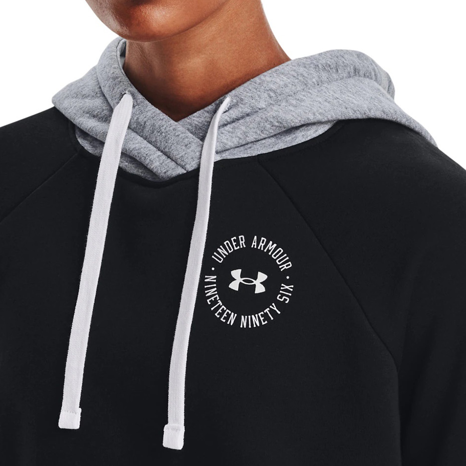 Bluza damska Under Armour Rival Fleece CB Hoodie czarna – ujęcie 6