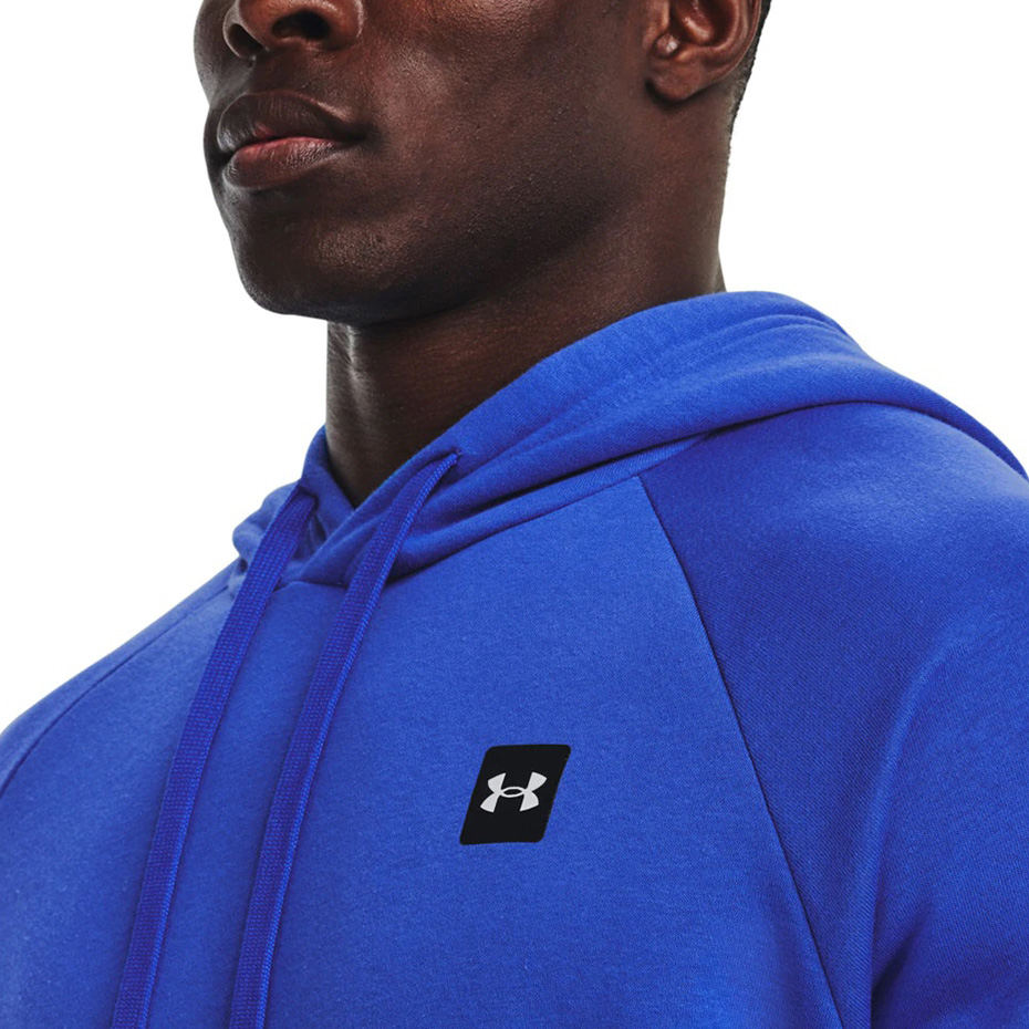 Bluza męska Under Armour Rival Fleece Hoodie niebieska – ujęcie 6